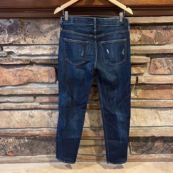 Vince Five Pocket Relaxed Rolled Dark Wash Jeans - Picture 5 of 10